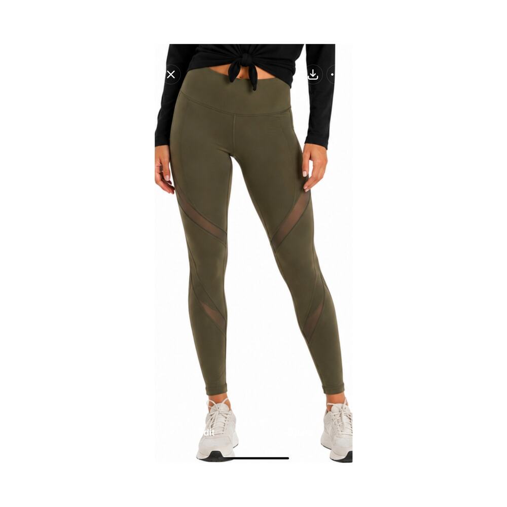 Lululemon Wunder Under Leggings Size 12 Sage Olive Green Sweat Wicking Stretch